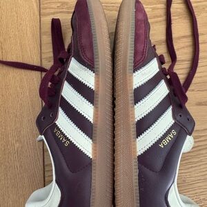 Adidas Samba Burgundy and White Sneakers